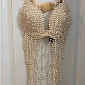 Fashion Nova Pearl Embellished Camisole - Cream